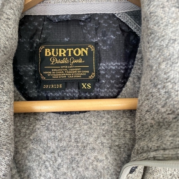 burton Dryride Pierce Fleece with Zip away Hood Womens Size XS Mid Layer - Picture 4 of 8
